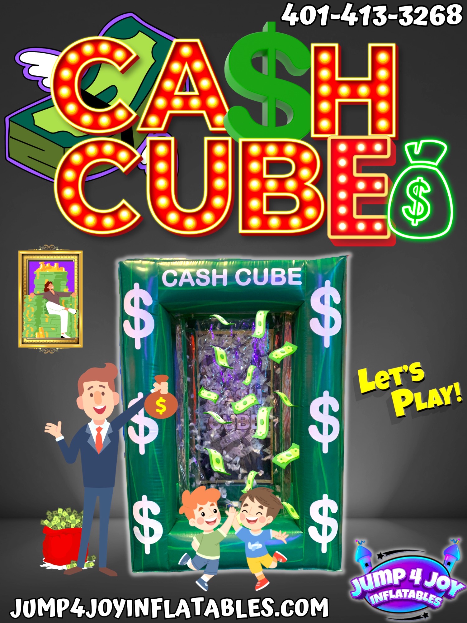 Cash Cube Game - Hire in Rhode Island and Massachusetts